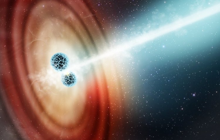 Хаббл измерил ультрарелятивистский джет, вызванный столкновением двух нейтронных звезд